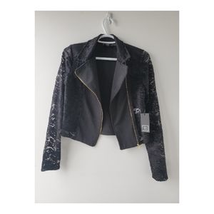 NWT Fashion Nova Moto Lace Jacket